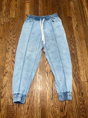 INC International Concepts Light Blue Elastic Waist Denim Pants